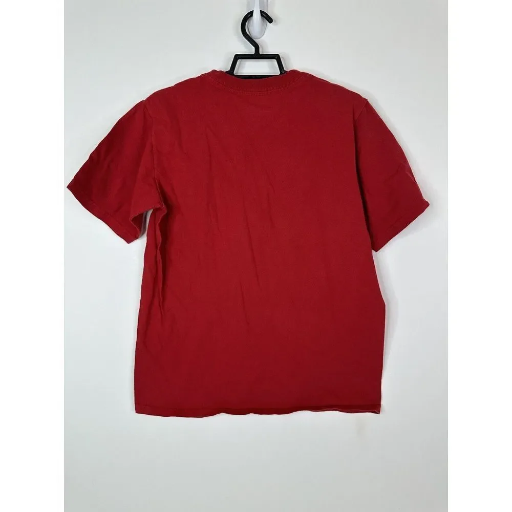Nike T Shirt Youth Large (14-16) Football Sports Swoosh Logo Red IRREGULAR‎
